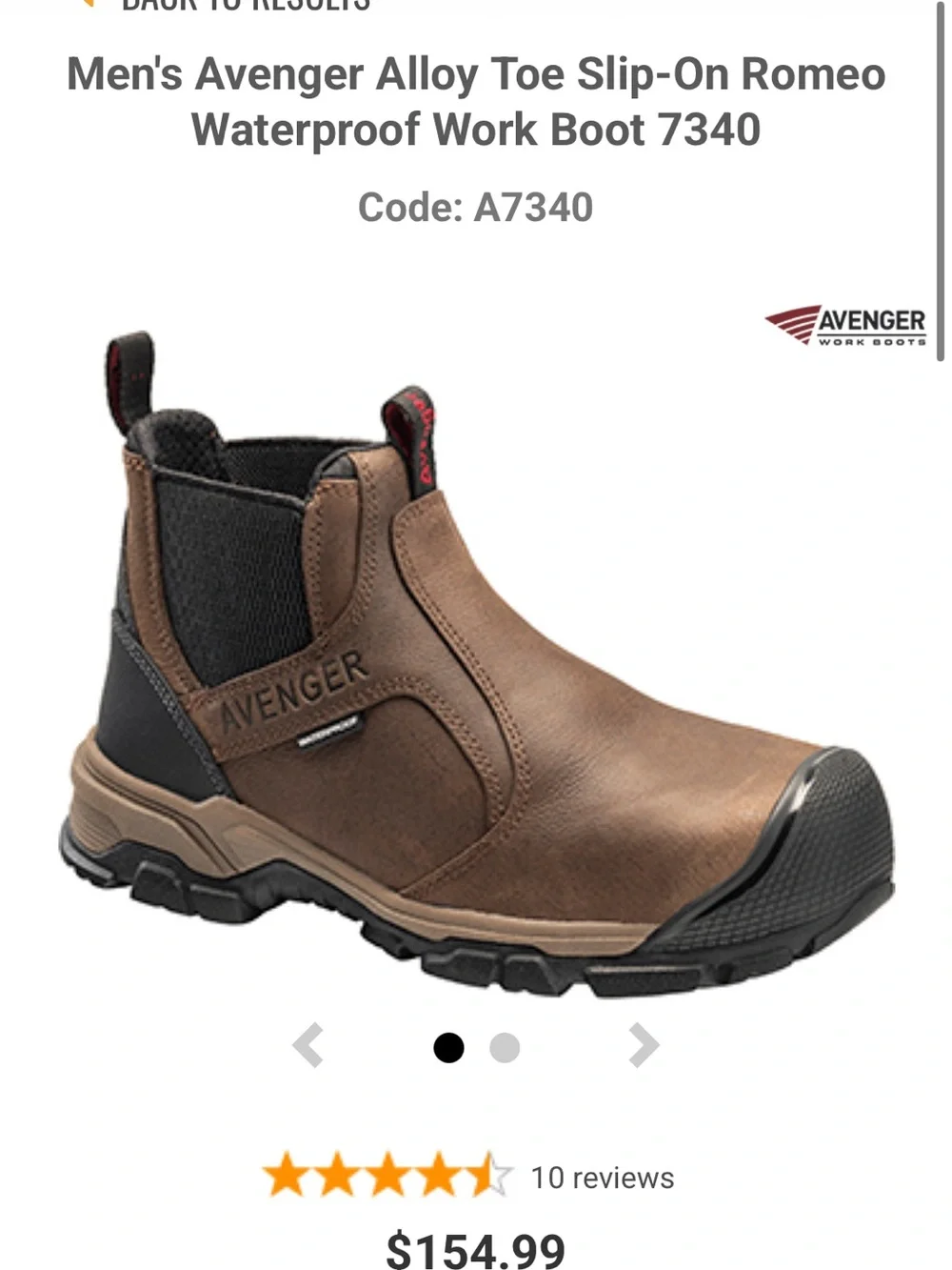 Avenger Steel/Alloy Toe Boots